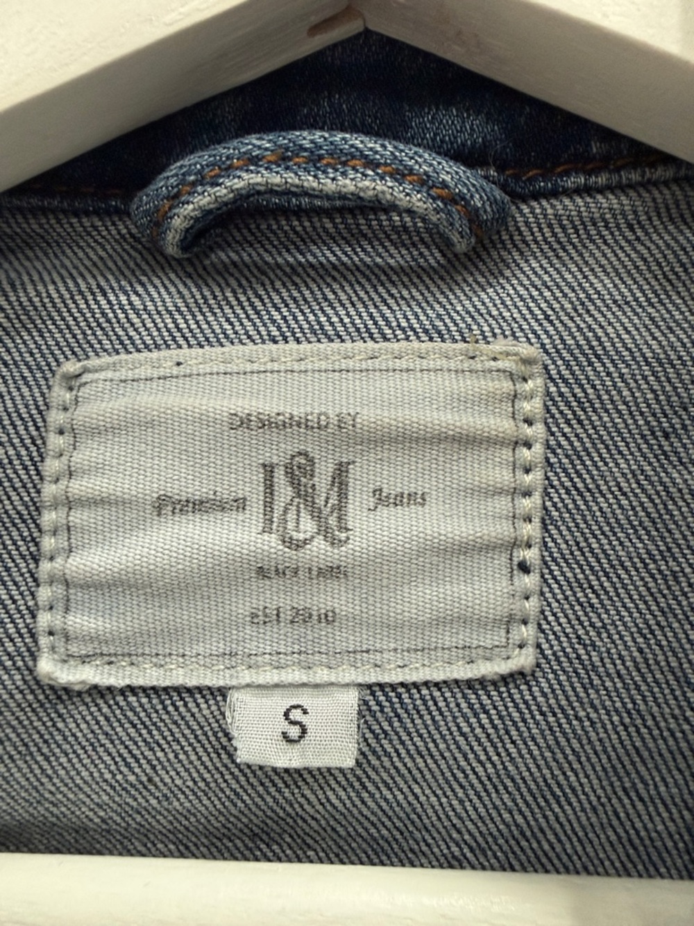 Hand-Painted Blue Denim Jean Jacket with Celestial Heart Back - Picture 6 of 6